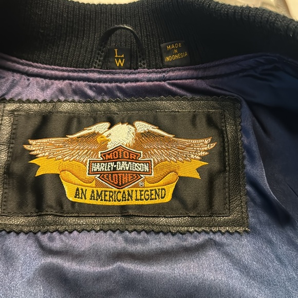 Harley-Davidson leather riding Jacket-padded lower back 2 zipper option closure - Picture 14 of 16